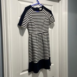 Maison Jules size small dress, navy and white striped